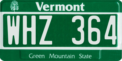 VT license plate WHZ364