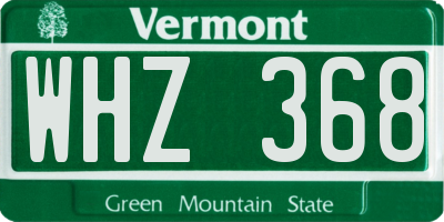 VT license plate WHZ368