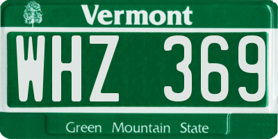 VT license plate WHZ369