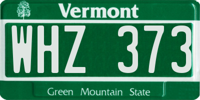 VT license plate WHZ373