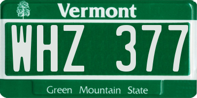 VT license plate WHZ377