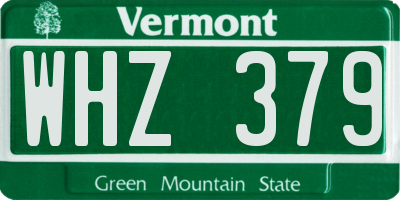 VT license plate WHZ379