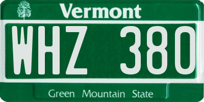 VT license plate WHZ380