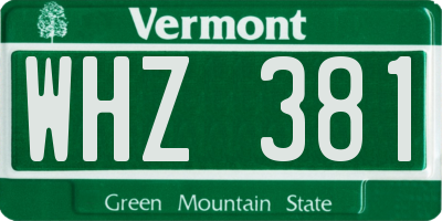 VT license plate WHZ381