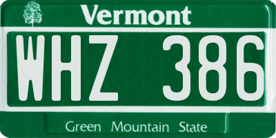 VT license plate WHZ386