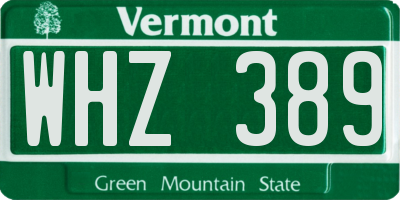 VT license plate WHZ389