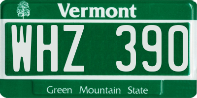 VT license plate WHZ390