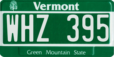 VT license plate WHZ395