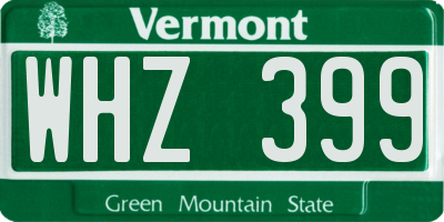 VT license plate WHZ399