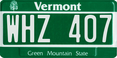 VT license plate WHZ407