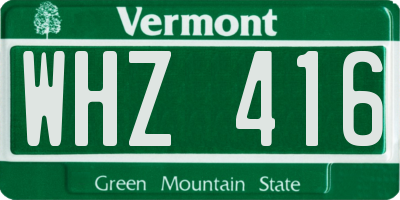 VT license plate WHZ416