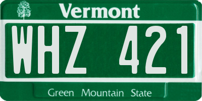 VT license plate WHZ421