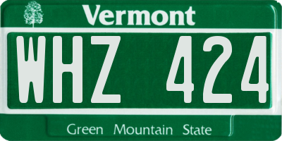 VT license plate WHZ424