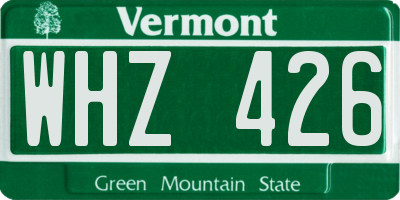 VT license plate WHZ426