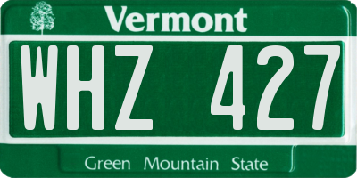 VT license plate WHZ427