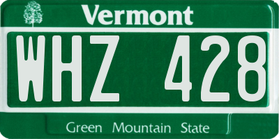 VT license plate WHZ428
