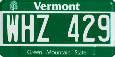 VT license plate WHZ429