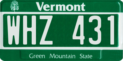 VT license plate WHZ431