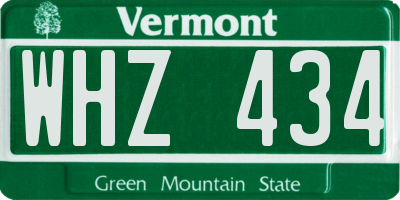 VT license plate WHZ434