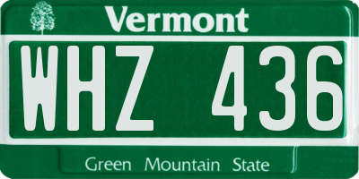 VT license plate WHZ436