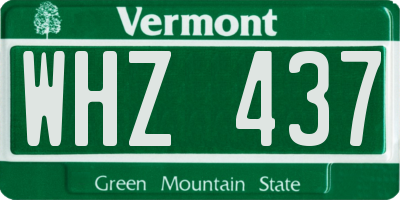 VT license plate WHZ437