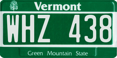 VT license plate WHZ438