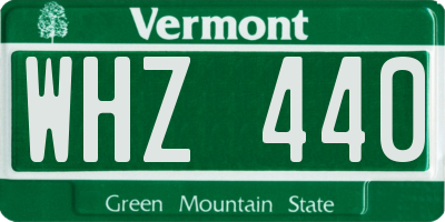 VT license plate WHZ440