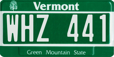 VT license plate WHZ441