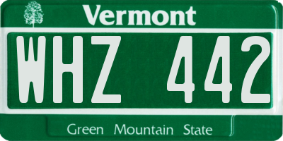 VT license plate WHZ442