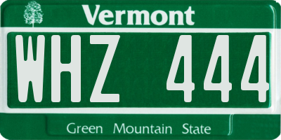 VT license plate WHZ444