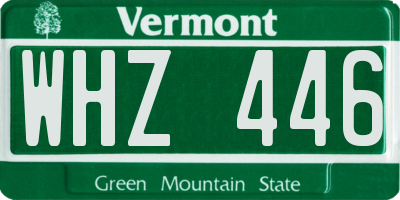 VT license plate WHZ446