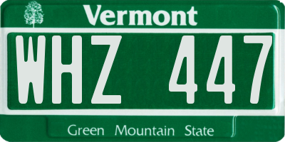 VT license plate WHZ447