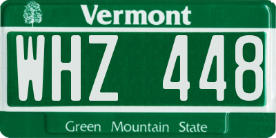 VT license plate WHZ448