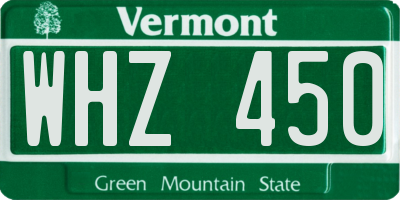 VT license plate WHZ450
