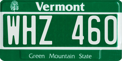 VT license plate WHZ460