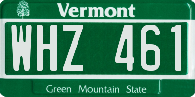 VT license plate WHZ461