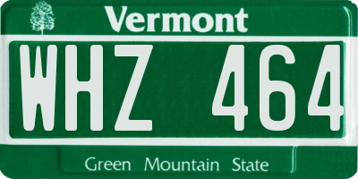 VT license plate WHZ464
