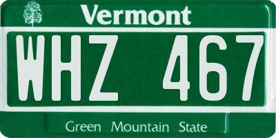 VT license plate WHZ467