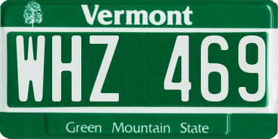 VT license plate WHZ469