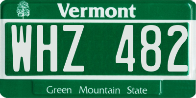 VT license plate WHZ482