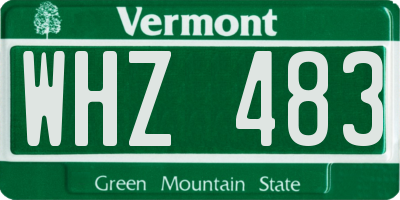 VT license plate WHZ483