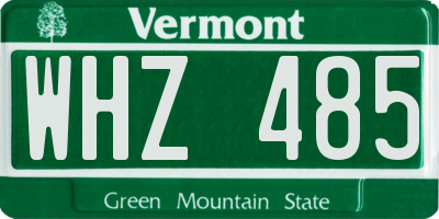 VT license plate WHZ485