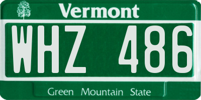 VT license plate WHZ486
