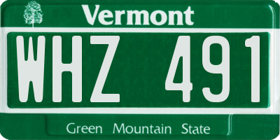 VT license plate WHZ491