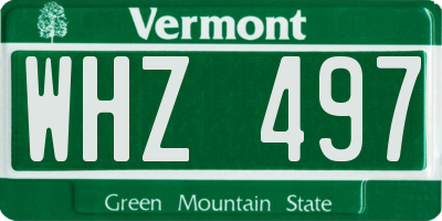 VT license plate WHZ497