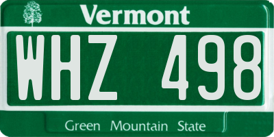 VT license plate WHZ498