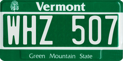 VT license plate WHZ507