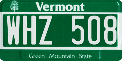 VT license plate WHZ508