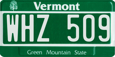 VT license plate WHZ509