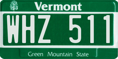 VT license plate WHZ511